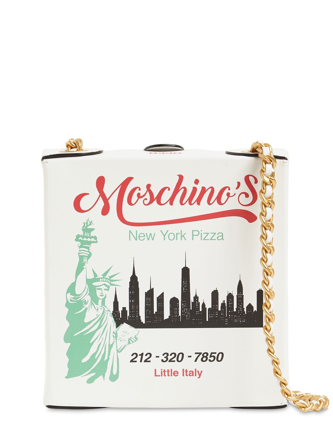 MOSCHINO MINI PIZZA BOX LEATHER SHOULDER BAG,72IL0M001-NDG4OA2