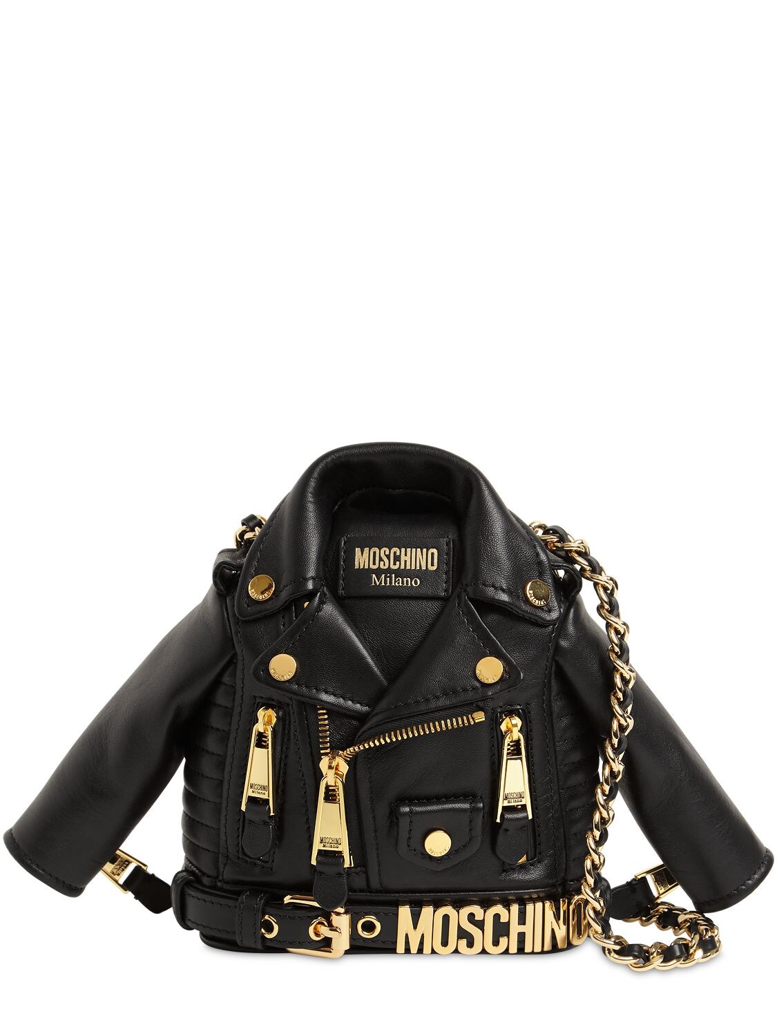 moschino leather shoulder bag