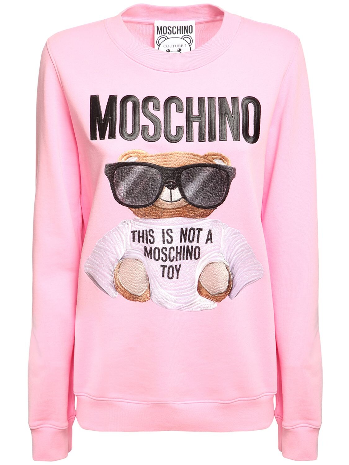 Moschino Bear Jersey  Sweatshirt In Pink