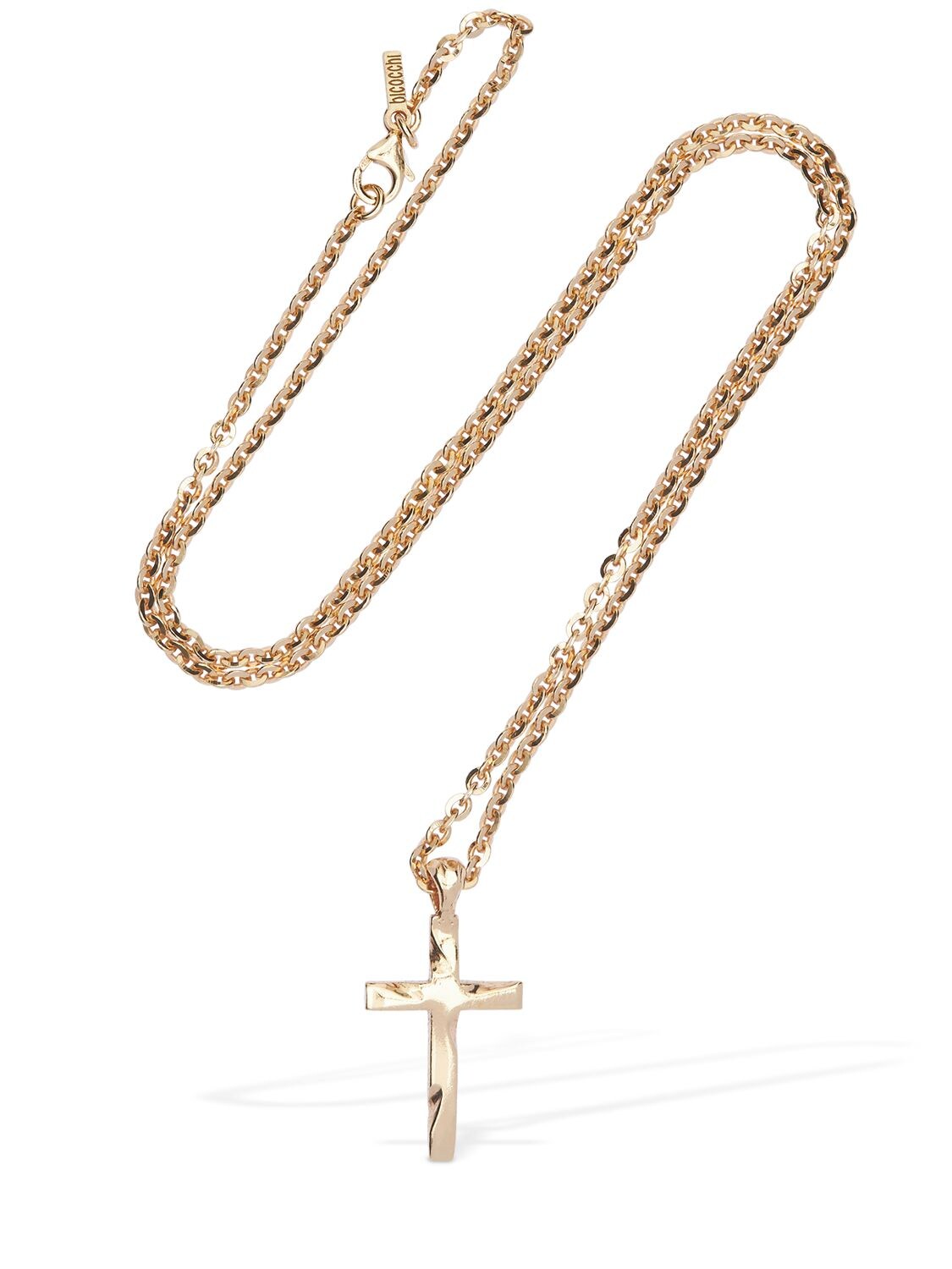 Shop Emanuele Bicocchi Cross Charm Long Necklace In Gold