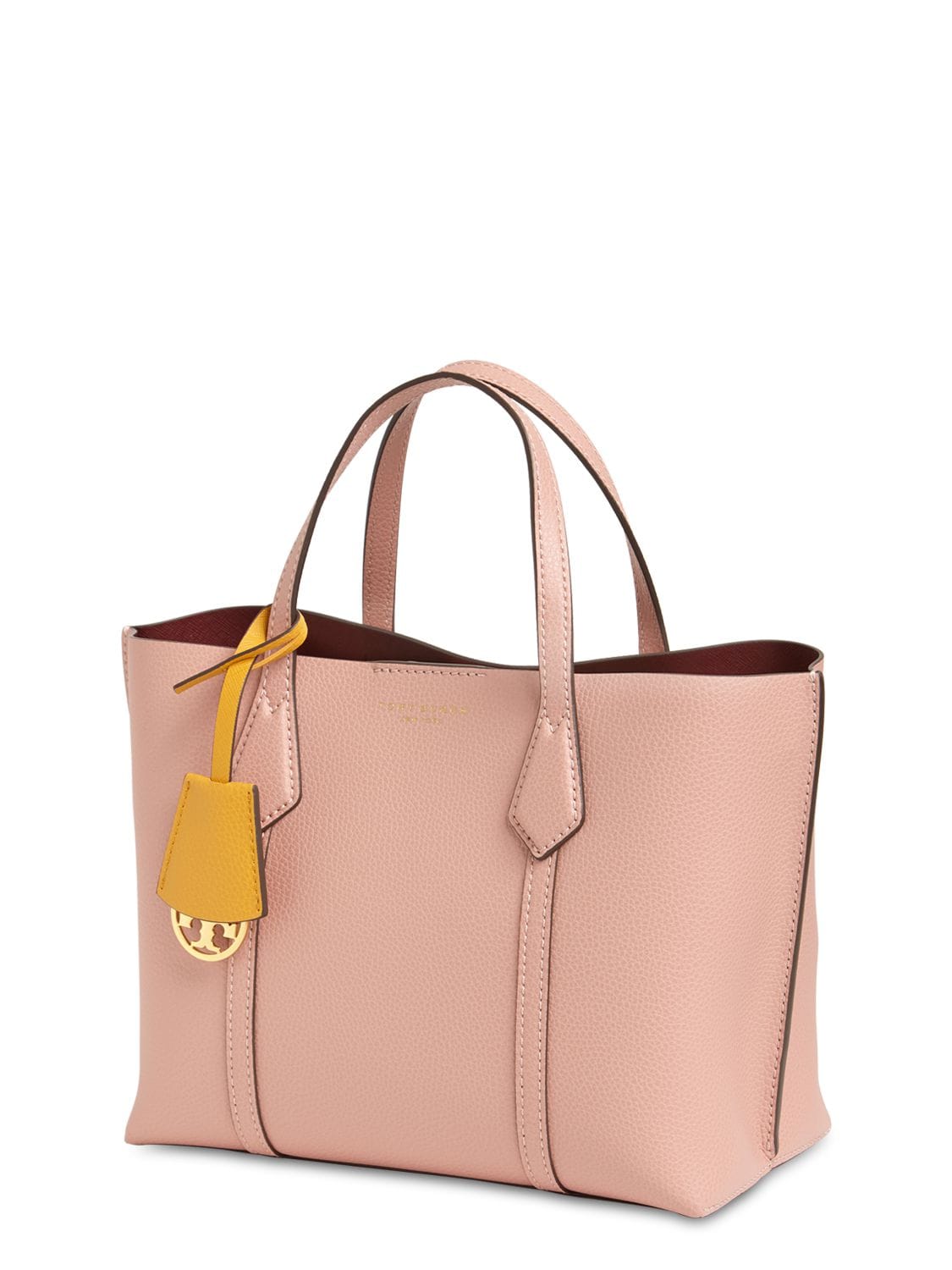 Perry Leather Tote In Pink Moon