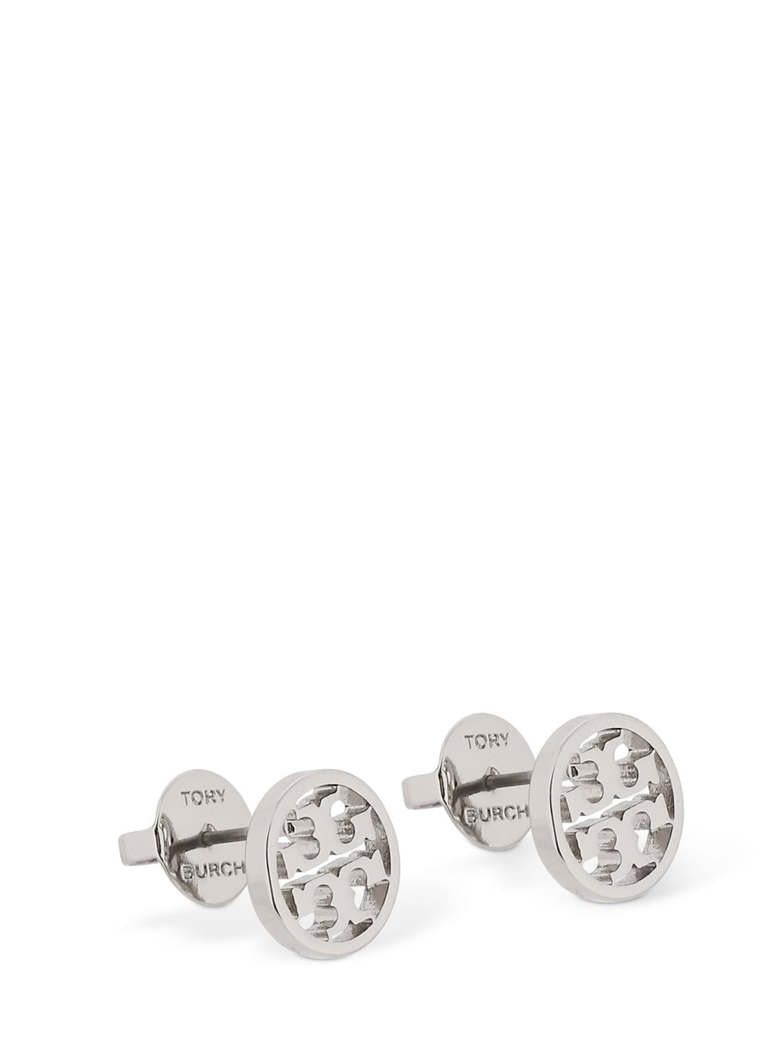 Shop Tory Burch 0.08cm Miller Stud Earrings In Silver