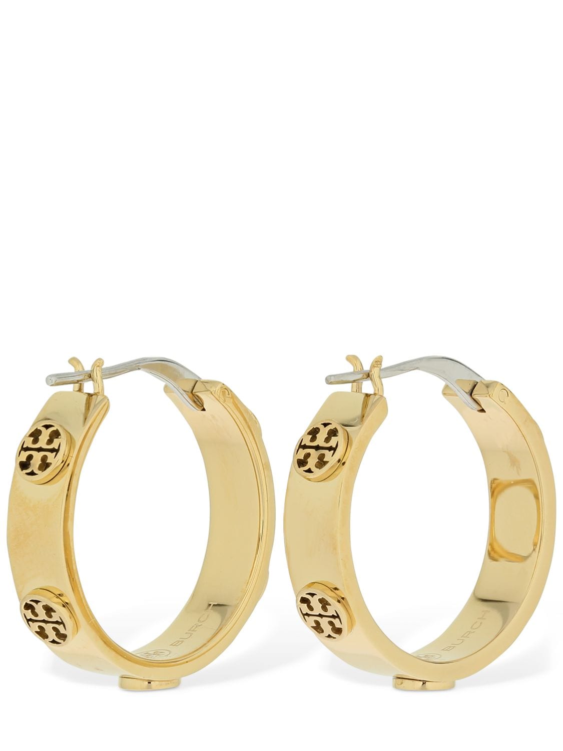 Shop Tory Burch Miller Hoop Earrings In Gold