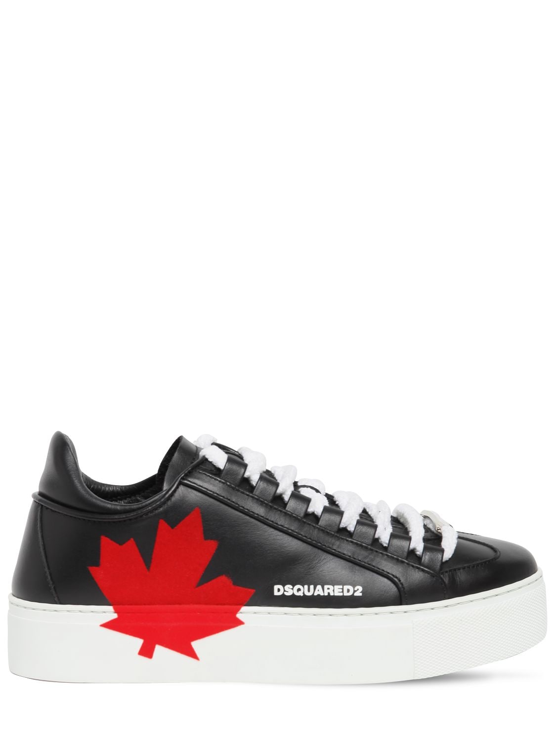 DSQUARED2 30MM CANADIAN TEAM LEATHER SNEAKERS,72IL4Z011-TTAWMG2