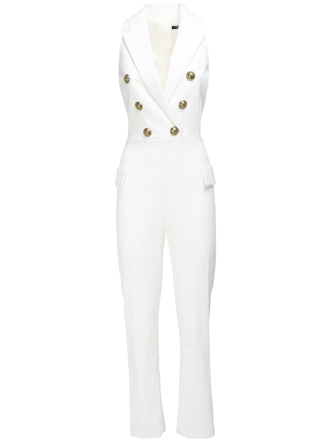 balmain white jumpsuit