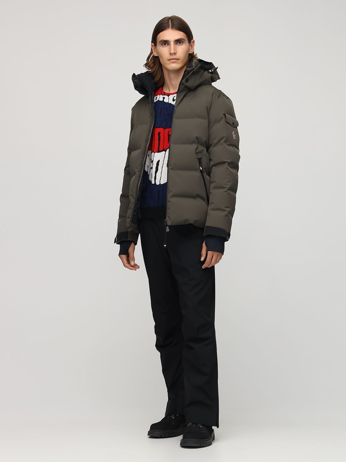 Moncler Montgetech Quilted Down Hooded Ski Jacket In Khaki