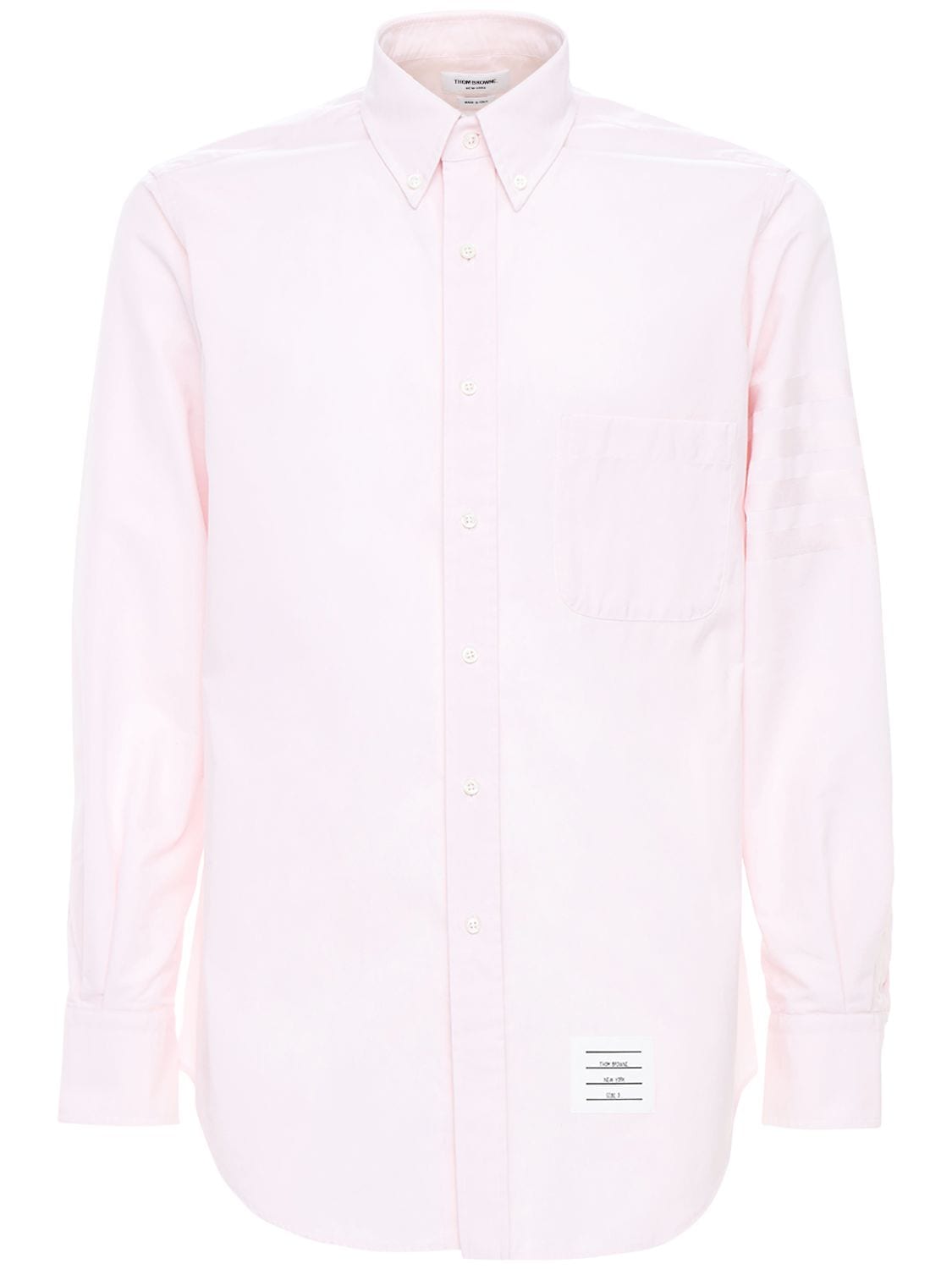 THOM BROWNE Cotton Oxford Shirt W/ Satin 4 Bar