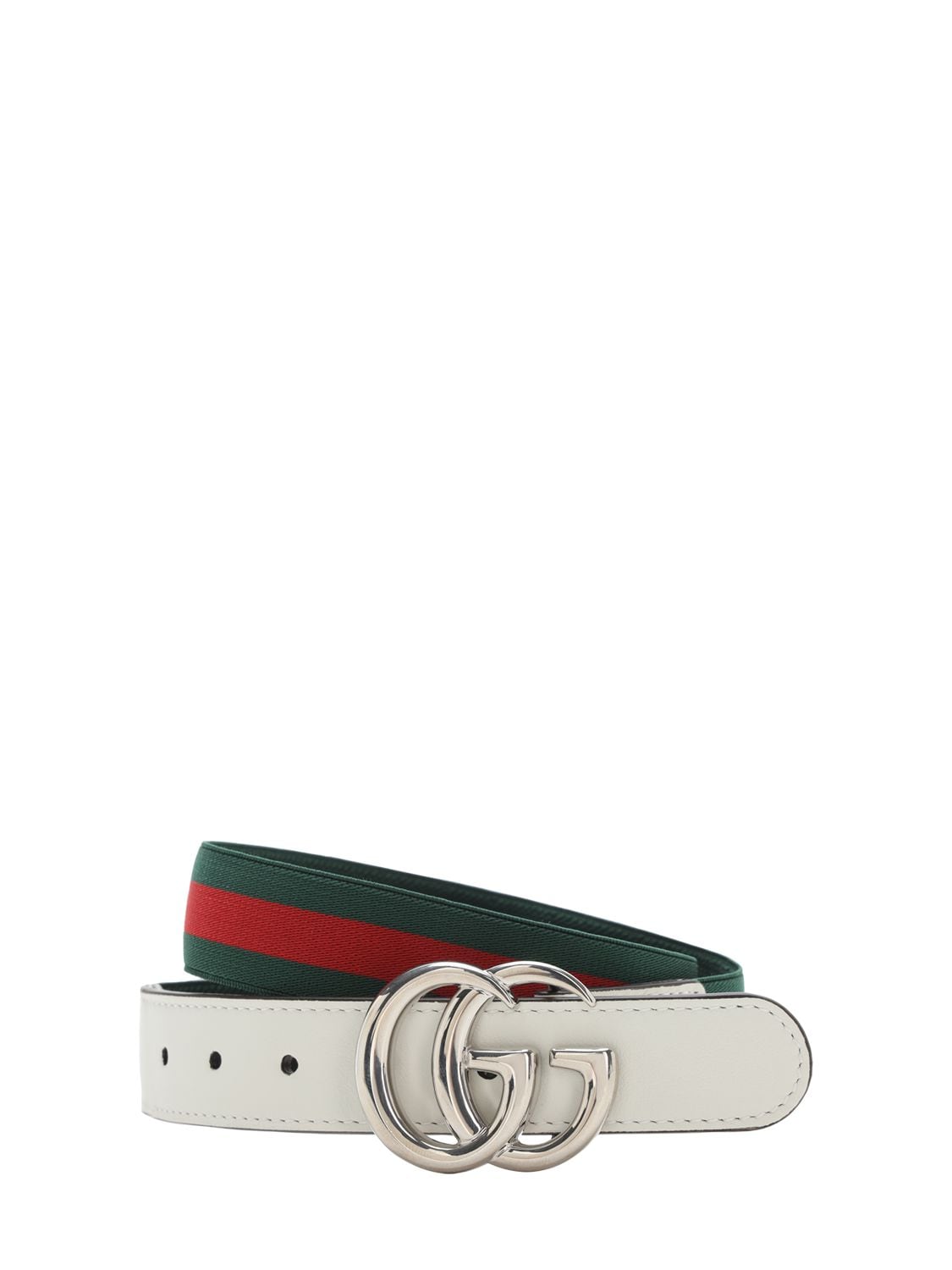 Gucci Babies' Elastic Belt W/ Web Details In White