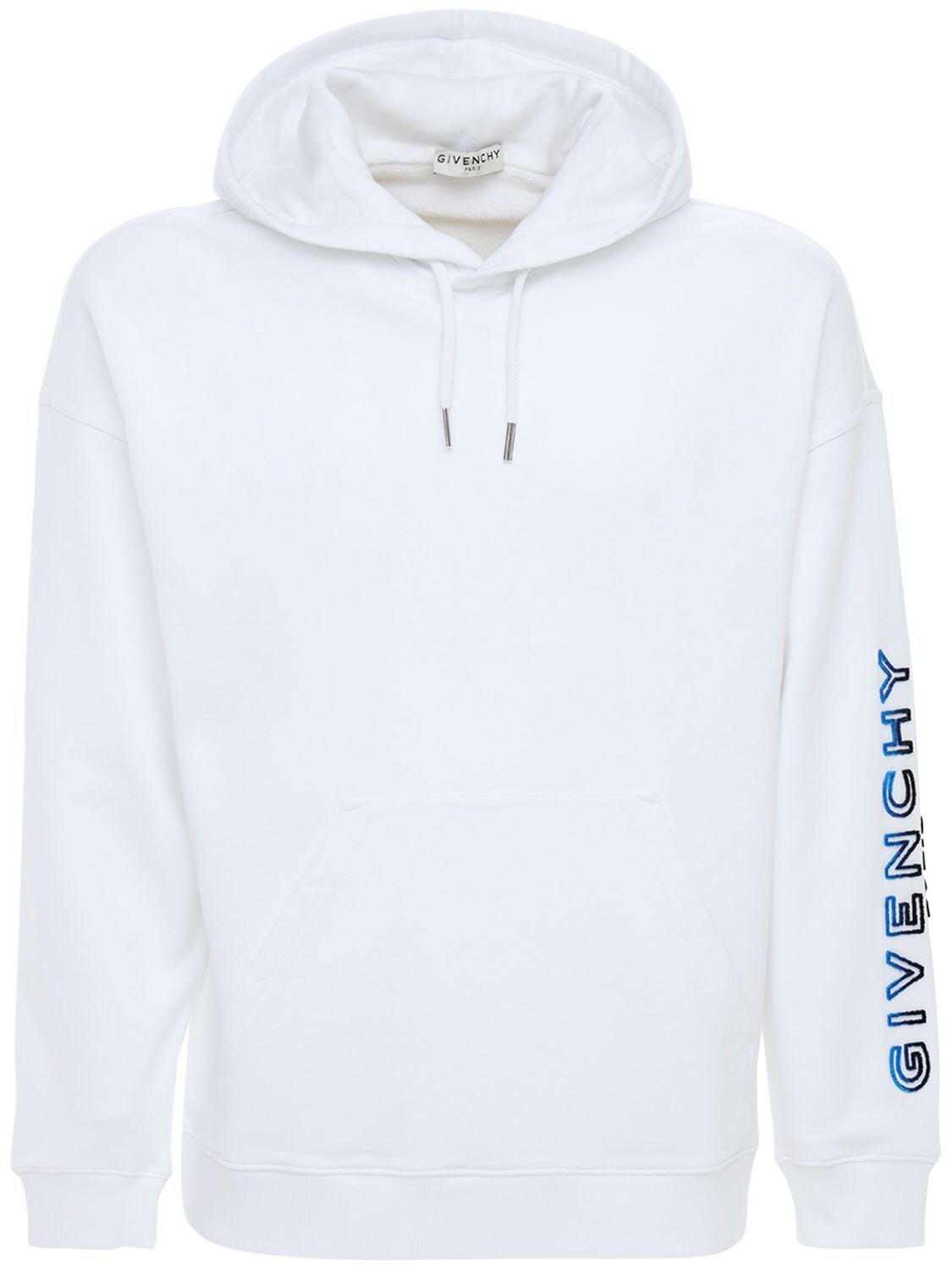 GIVENCHY TUFTED LOGO COTTON  SWEATSHIRT HOODIE,72ILBF021-MTE00