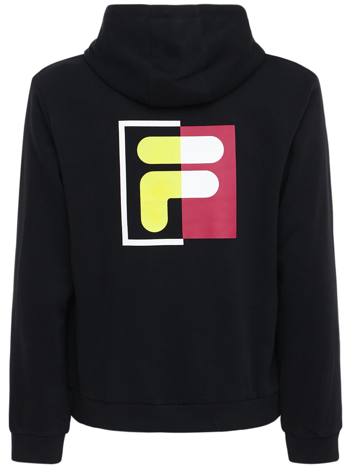 Fila Neon Logo Sweatshirt Hoodie In Black