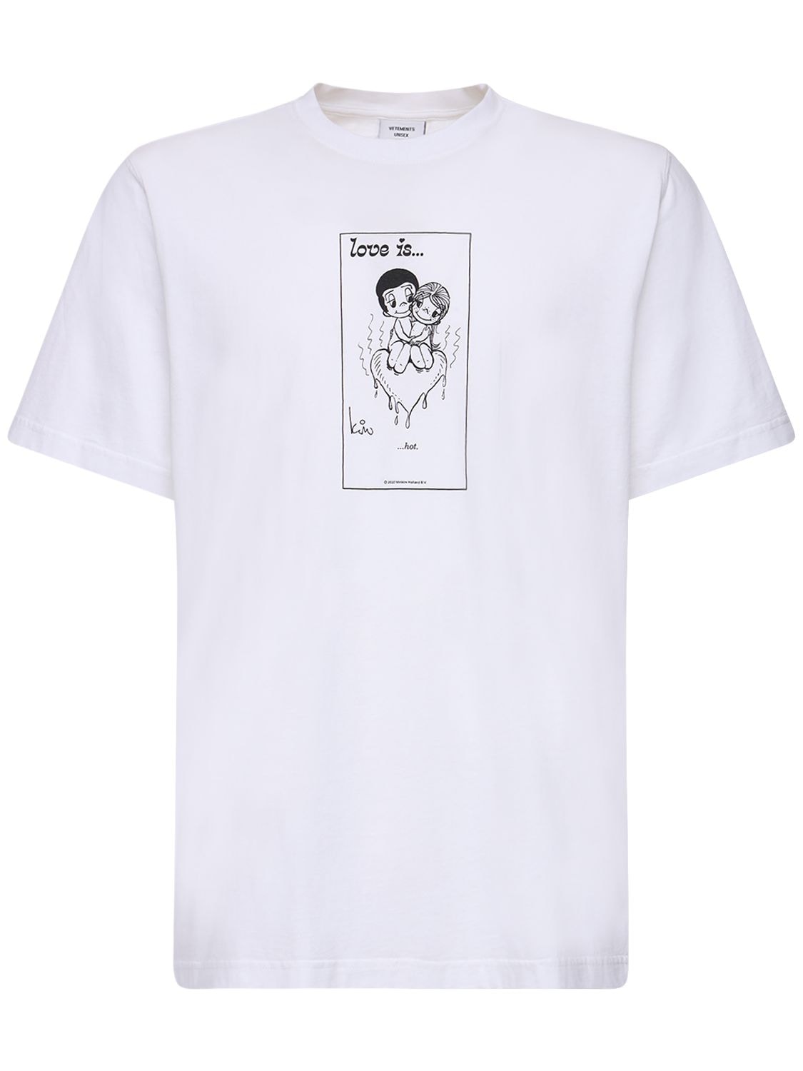 Vetements - Love is... hot print cotton t-shirt - | Luisaviaroma