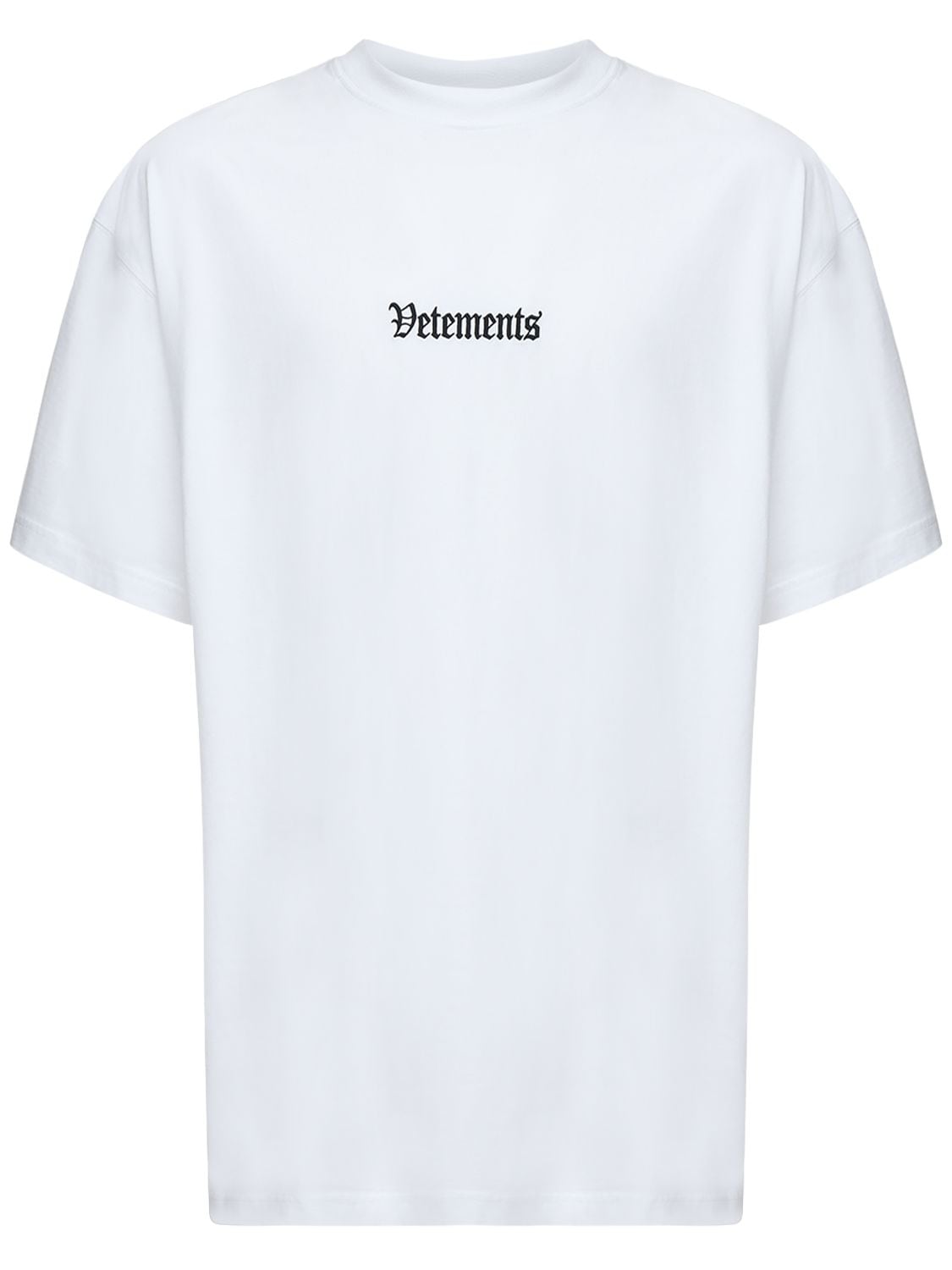 VETEMENTS LOGO COTTON T-SHIRT,72ILEY012-V0HJVEU1