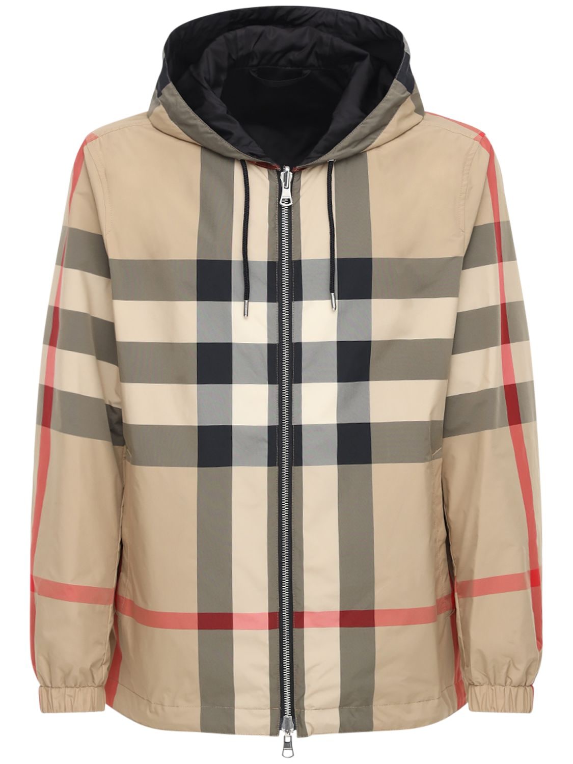 Burberry Stretton Tech Check Zip Jacket In Archive Beige