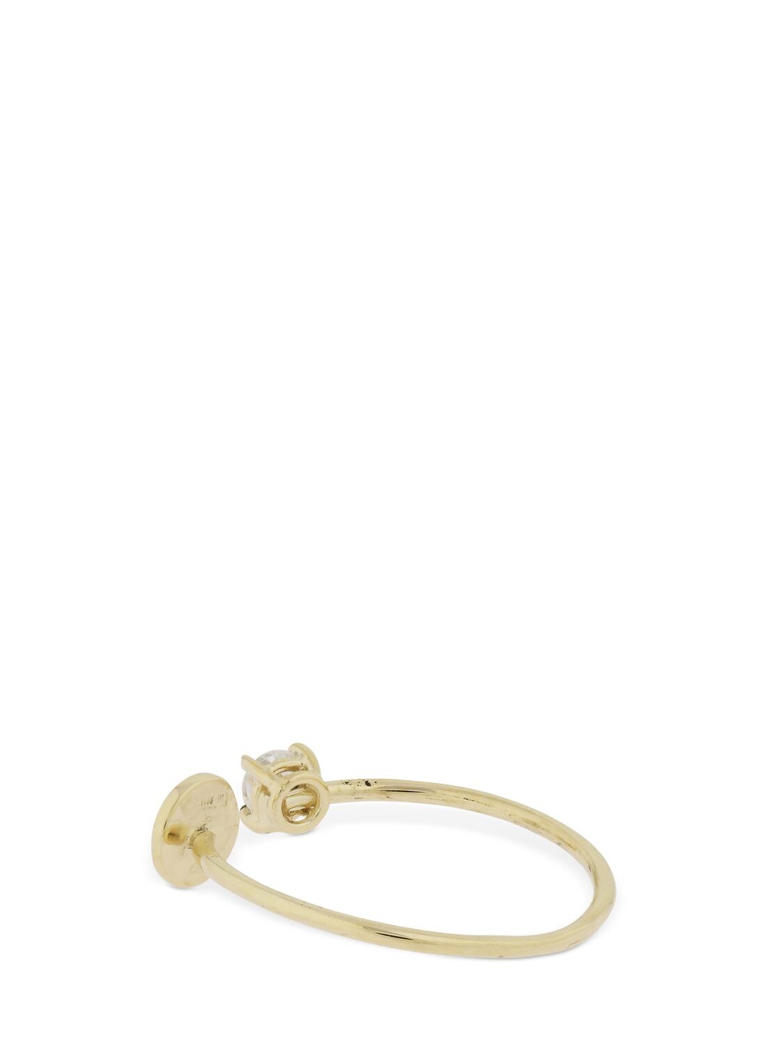 Shop Lil Milan Jupiter 9kt Adjustable Ring W/ Zircon In Gold,crystal