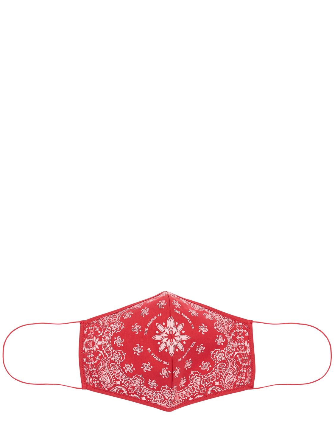 The People Vs Red Bandana Printed Face Mask In Red,multi