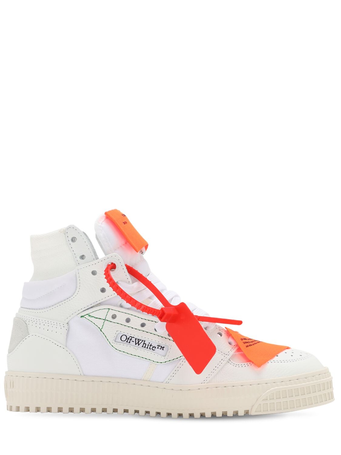 OFF-WHITE 20MM 3.0 LEATHER & MESH HIGH TOP SNEAKER,72ILOF003-MDEWMA2