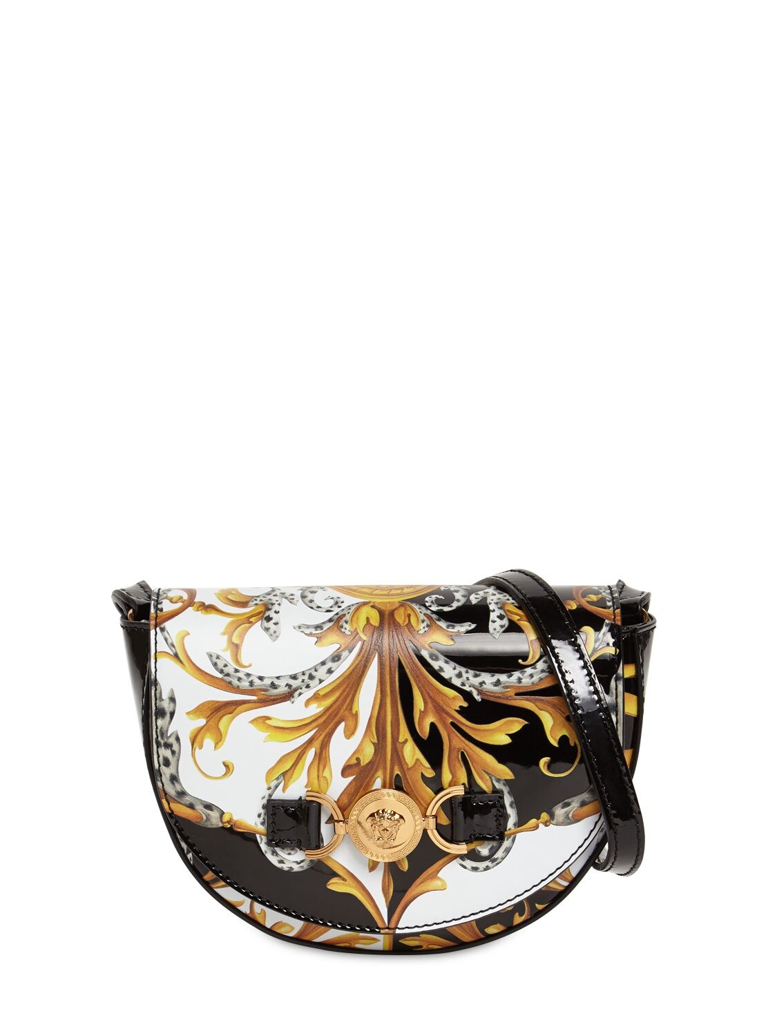 VERSACE BAROQUE PRINT PATENT LEATHER BAG,72ILXR004-WVNKR0Y1