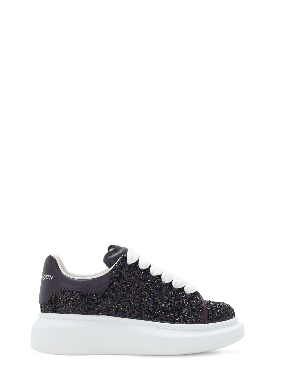 ALEXANDER MCQUEEN GLITTER & LEATHER LACE-UP trainers,72ILXS001-NTA2OA2