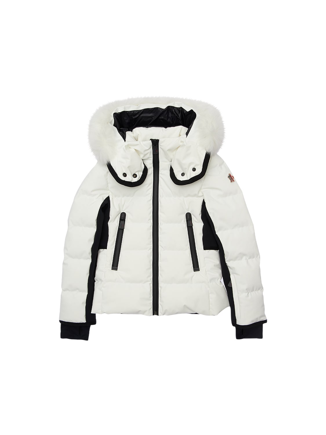 Moncler Kids' Nylon Ski Jacket W/ Fur In White