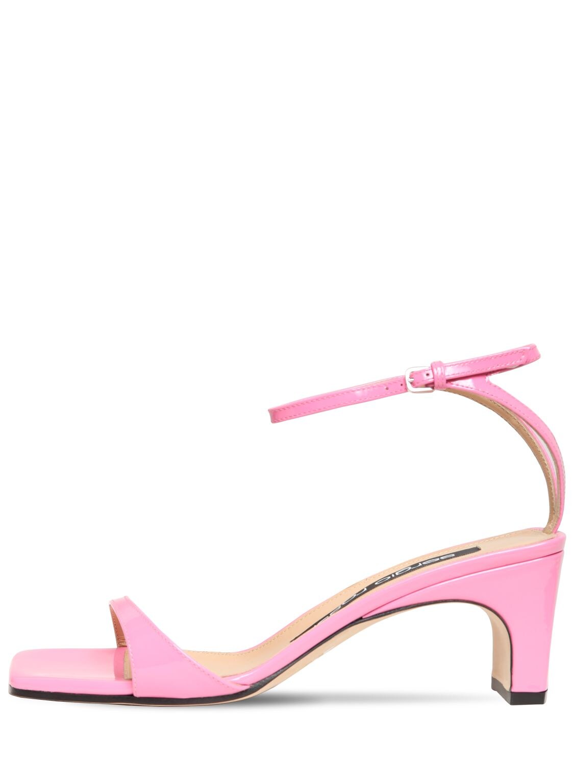 Sergio Rossi 60mm Patent Leather Sandals In Pink