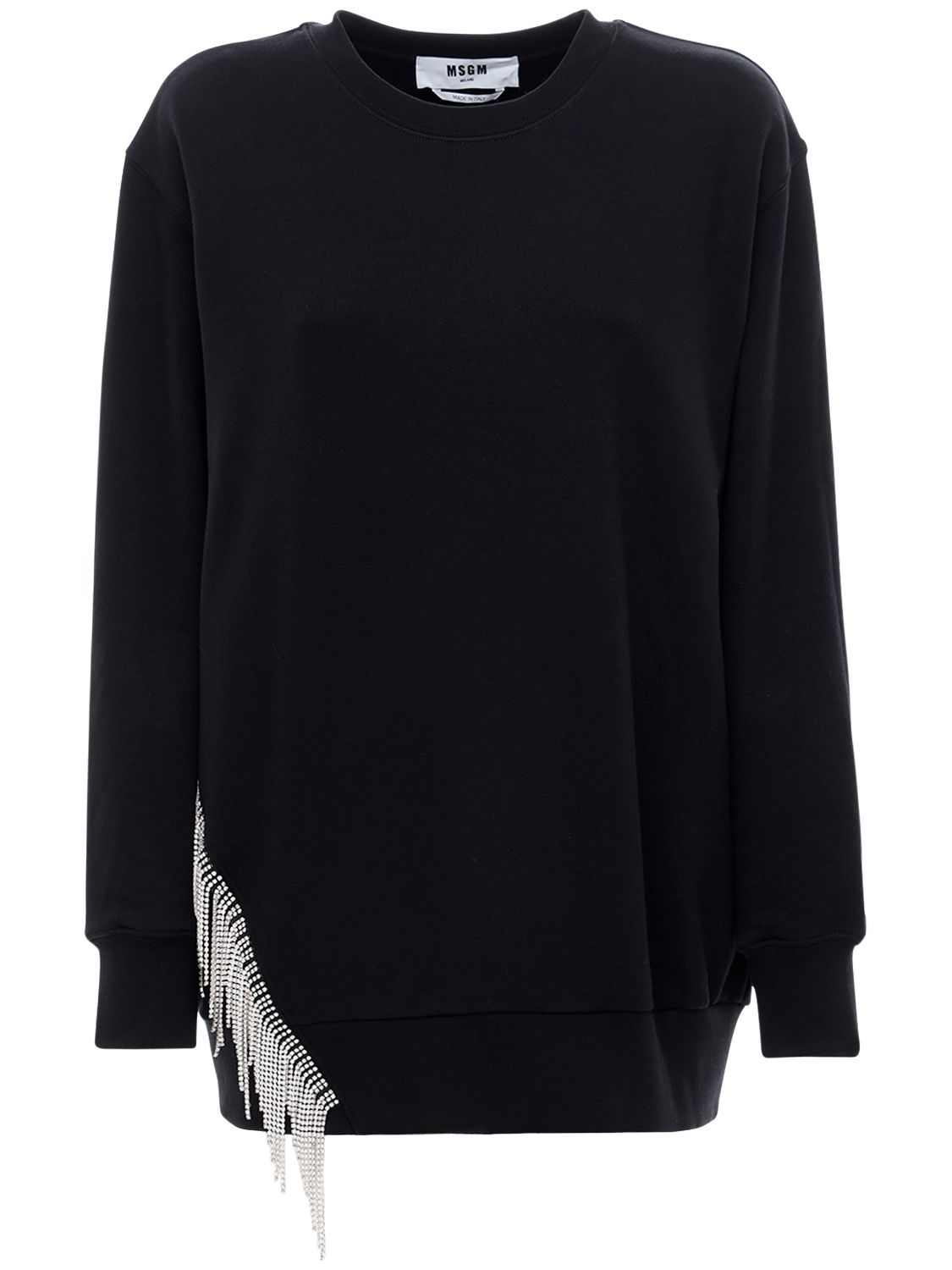 Crystal Embellished Cotton Sweatshirt