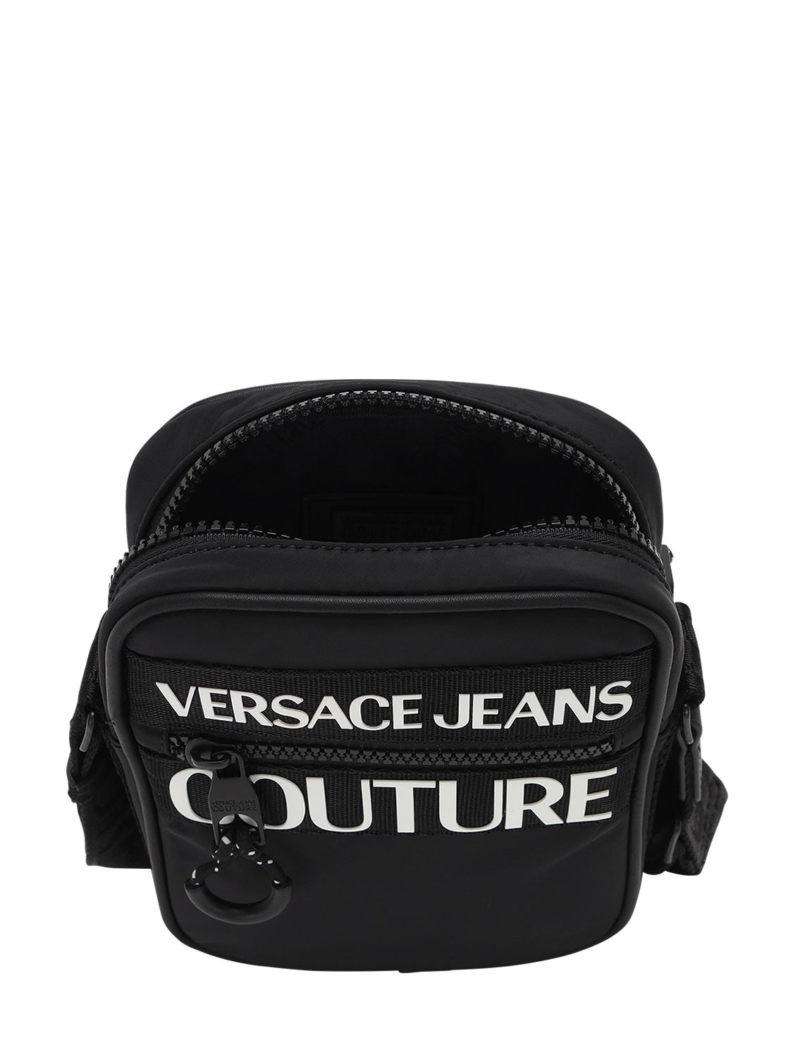 Versace Jeans Couture Logo Print Nylon Crossbody Bag In Black | ModeSens
