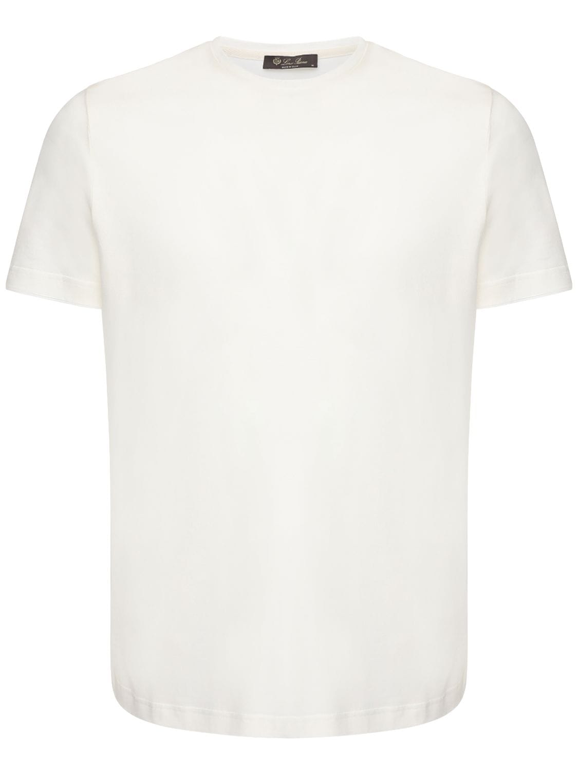 Shop Loro Piana Silk & Cotton Soft Jersey T-shirt In Optic White