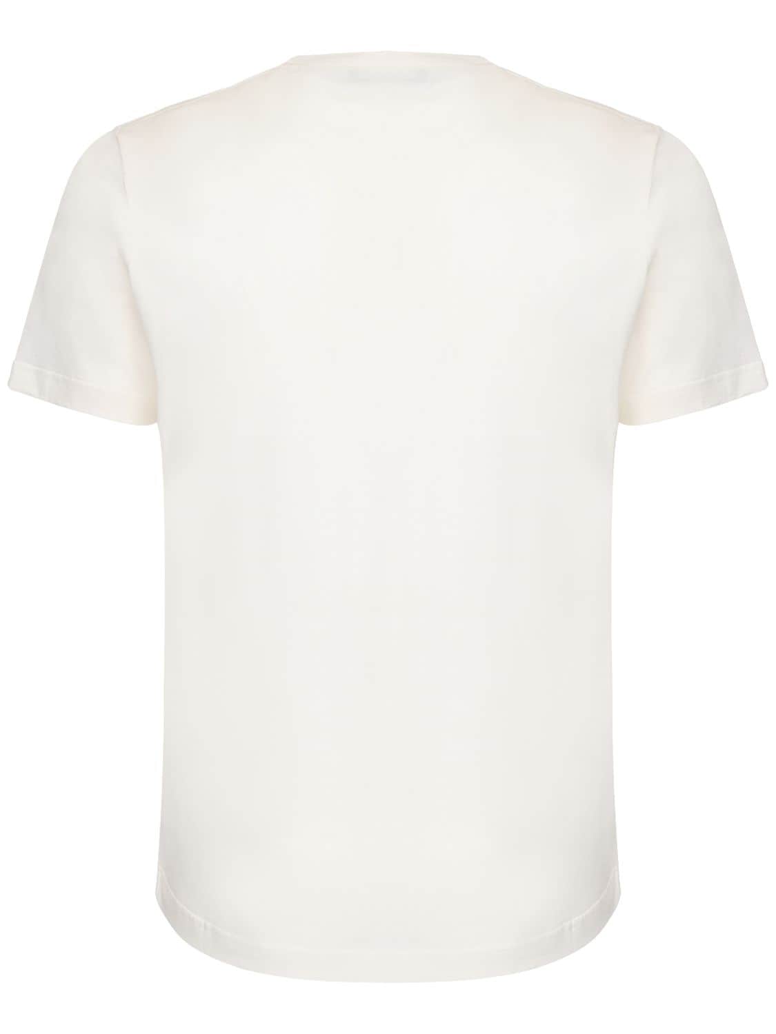 Shop Loro Piana Silk & Cotton Soft Jersey T-shirt In Optic White