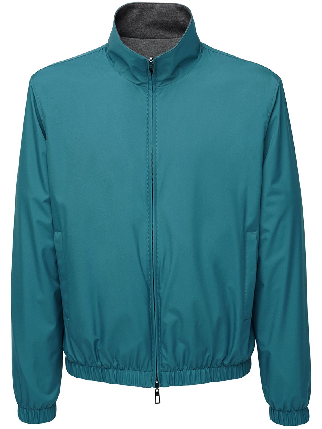 Loro Piana Windmate® Storm System® Waterproof Reversible Bomber Jacket In Peacock,flannel