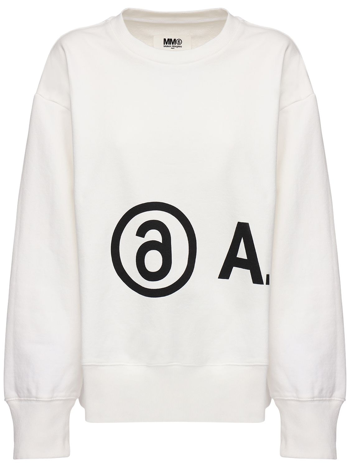 MM6 MAISON MARGIELA LOGO COTTON CREWNECK SWEATSHIRT,72IM8L002-MTAX0