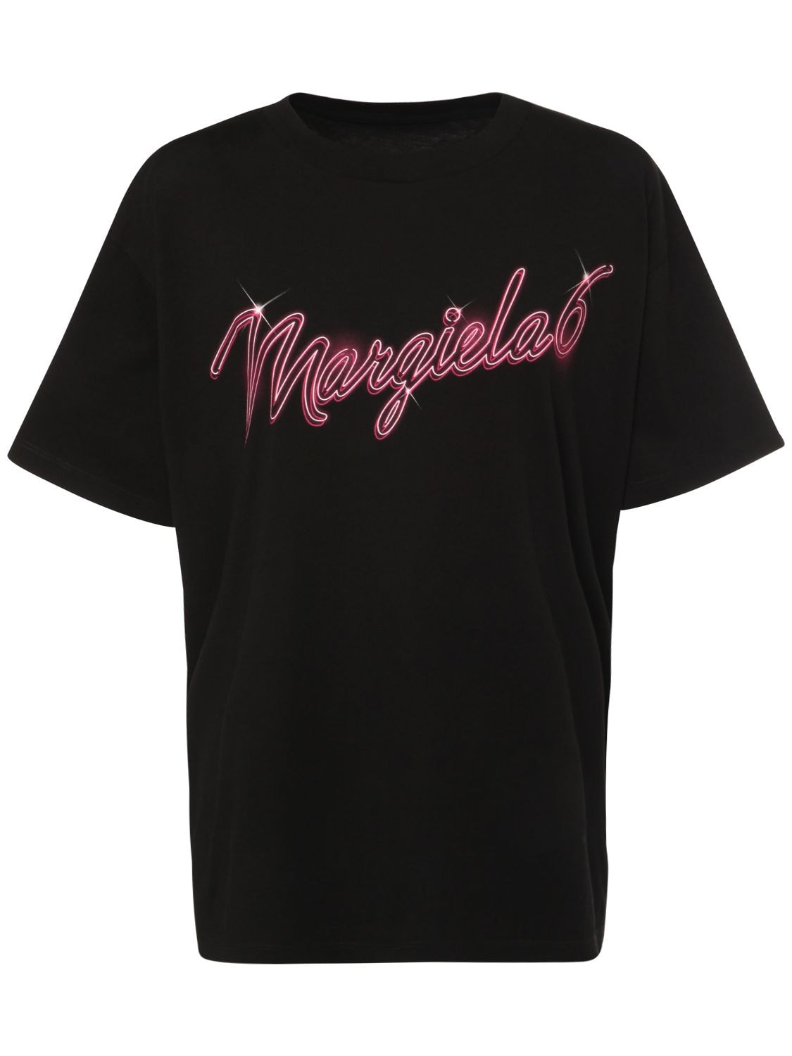 MM6 MAISON MARGIELA 霓虹LOGO纯棉平纹针织T恤,72IM8L022-OTAW0
