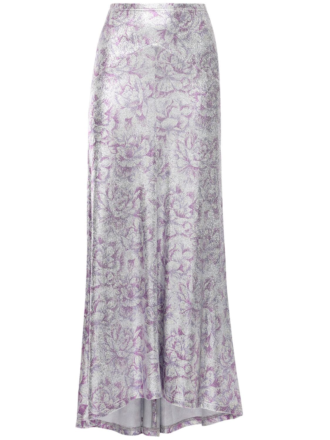 Floral Print Viscose Blend Long Skirt