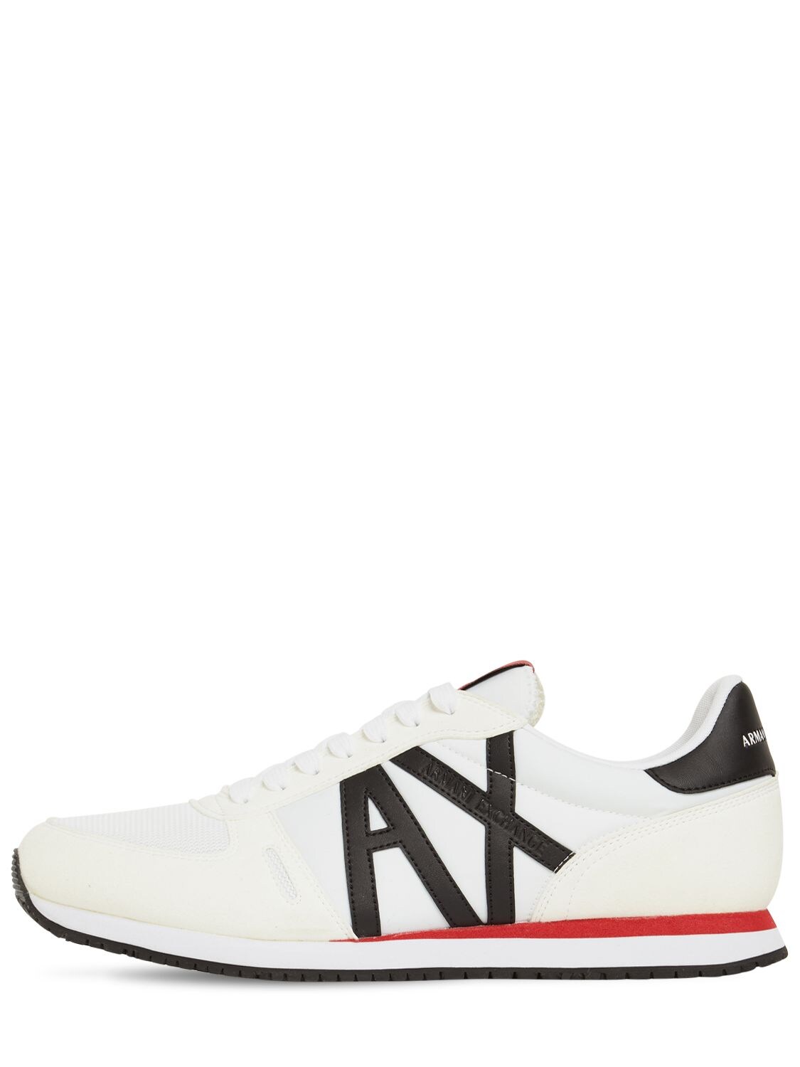 Armani Exchange Logo Tech Low Top Sneakers In White,red,black | ModeSens