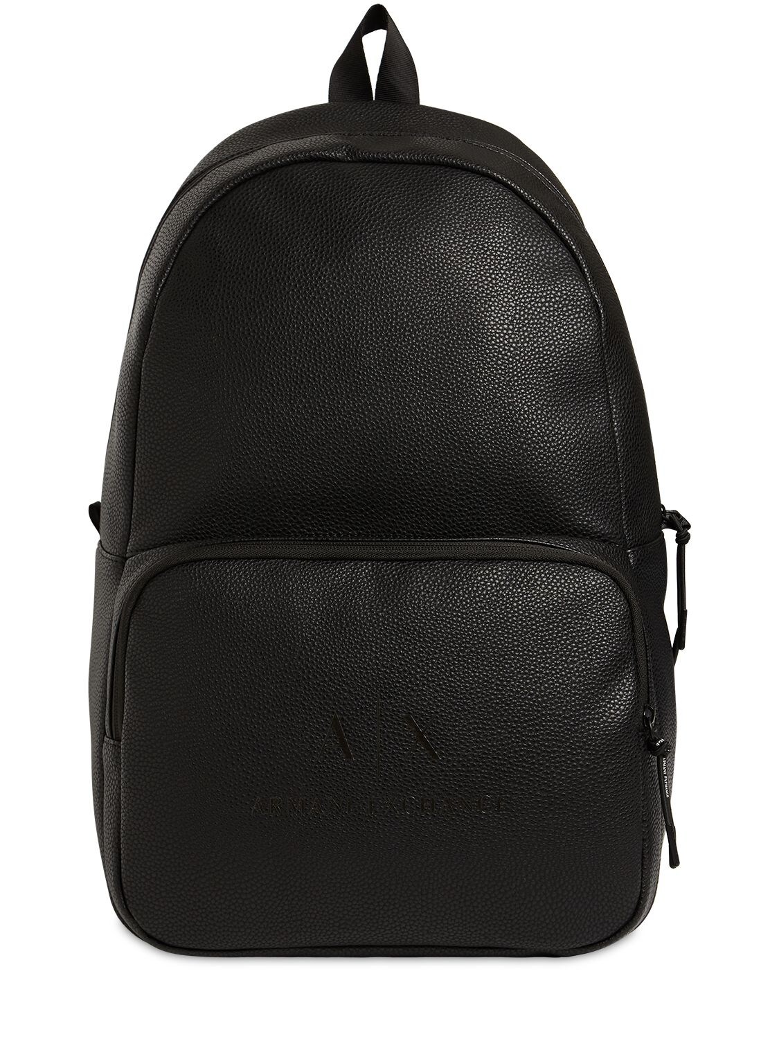 Armani Exchange Embossed Effect Nylon Backpack In Black
