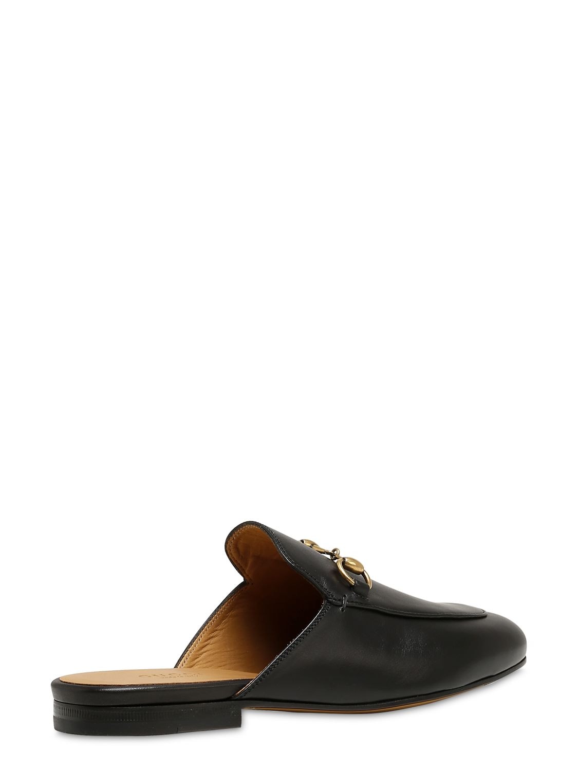 Shop Gucci 10mm Princetown Leather Mules In Black