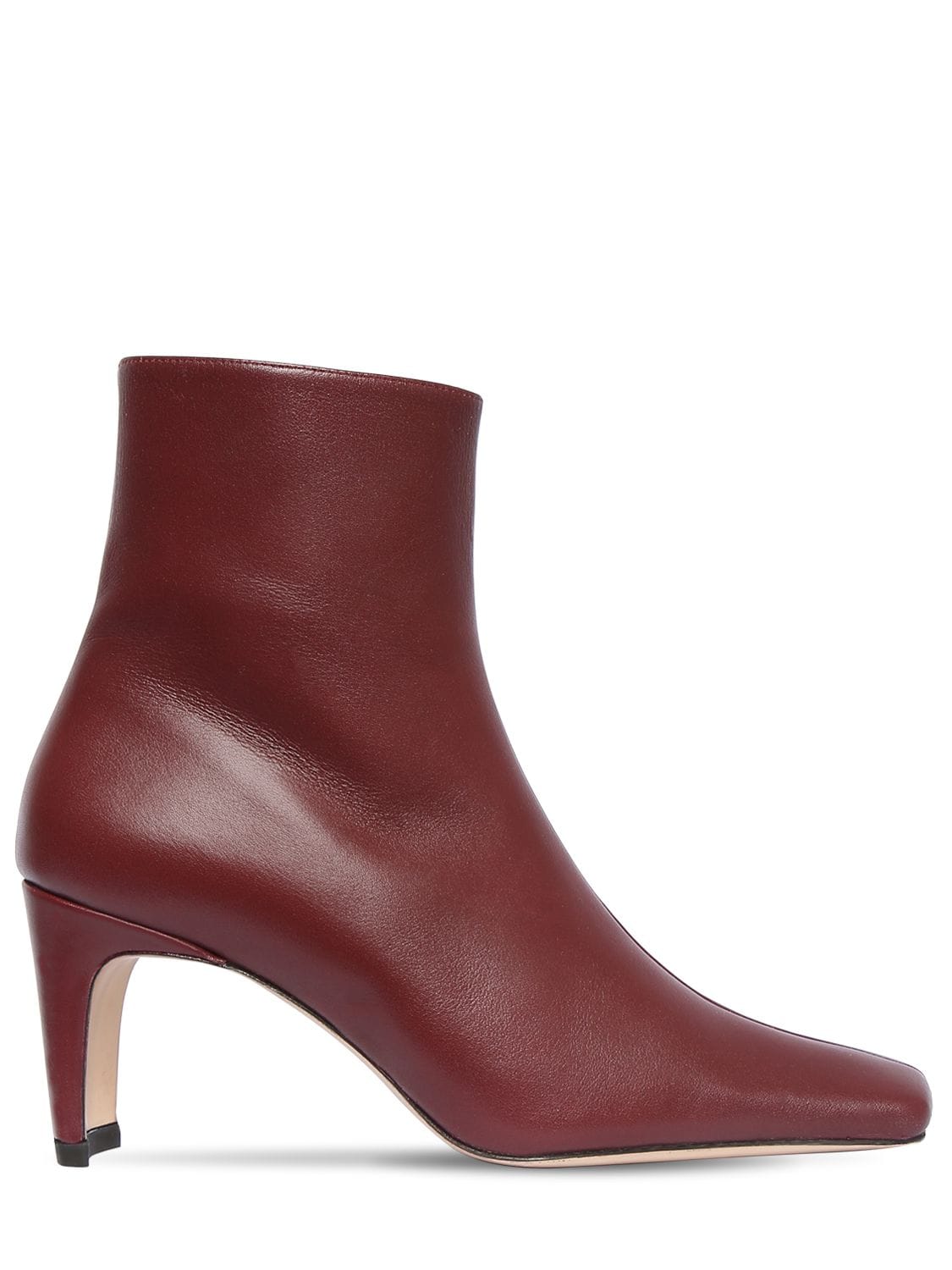 Staud 60mm Leather Ankle Boots In Bordeaux | ModeSens
