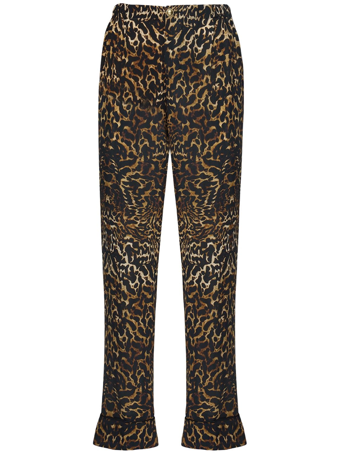 F.R.S. FOR RESTLESS SLEEPERS Leopard Print Silk Crepe Pants