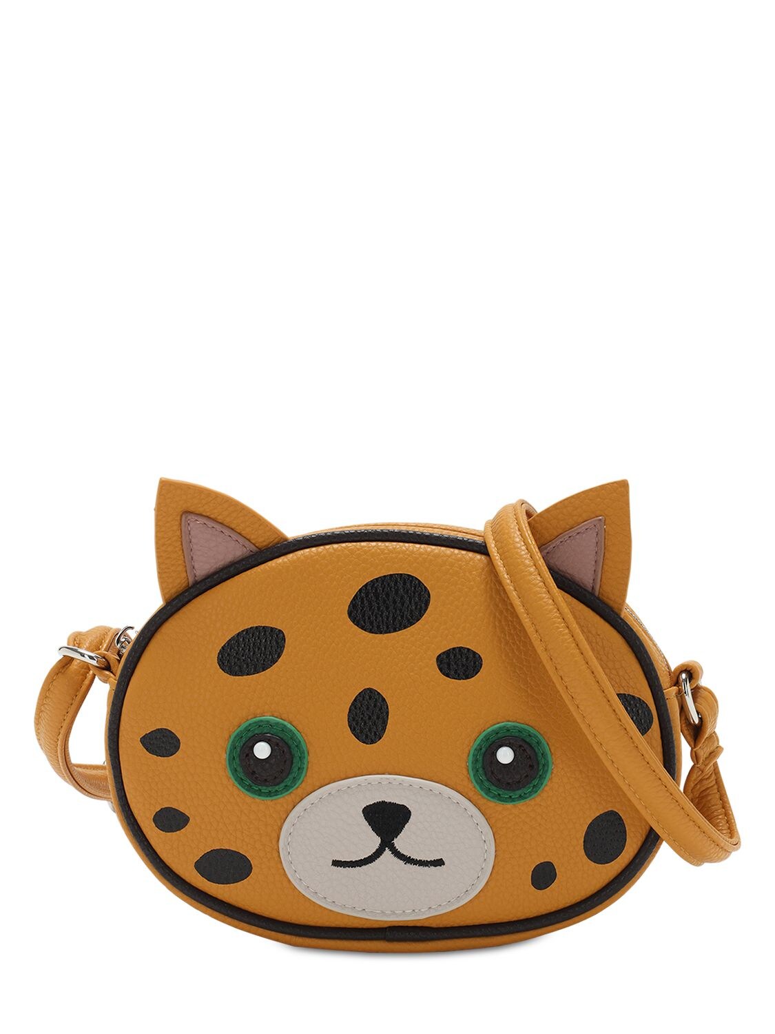 Molo Kids' Leopard Faux Leather Shoulder Bag In Yellow,multicol