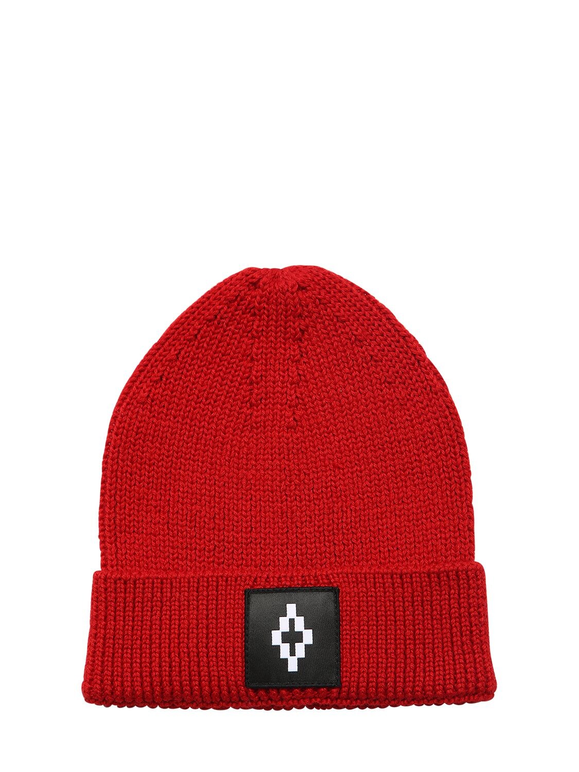 MARCELO BURLON COUNTY OF MILAN WOOL BLEND KNIT BEANIE HAT,72IOEM034-QJA3MA2