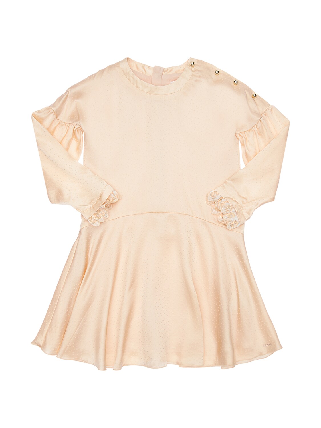 Chloé Kids' Embellished Silk Satin Party Dress In Pink | ModeSens