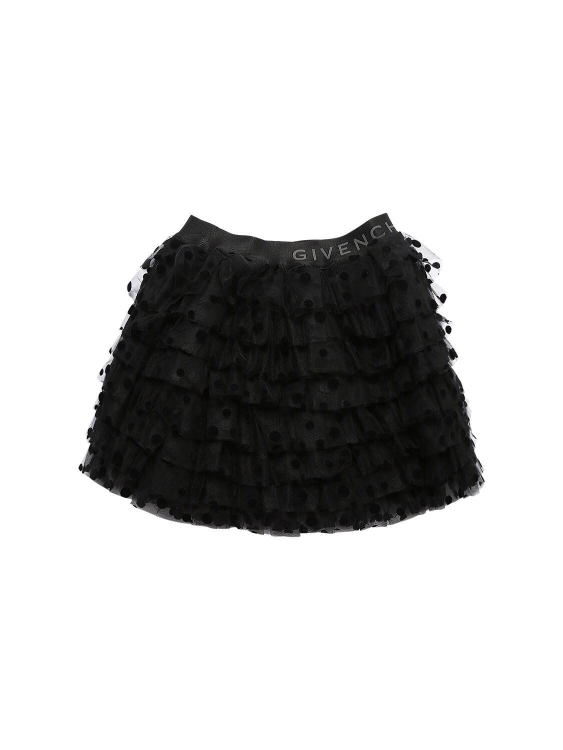 GIVENCHY ALL OVER FLOCKED STRETCH TULLE SKIRT,72IOFK008-MDLC0