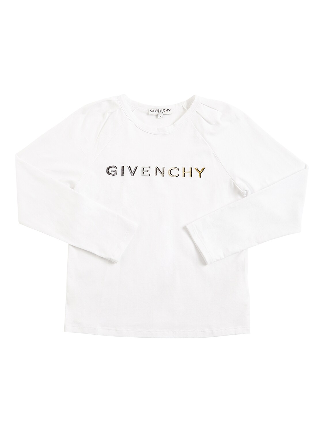 GIVENCHY EMBROIDERED LOGO COTTON JERSEY T-SHIRT,72IOFK043-MTBC0