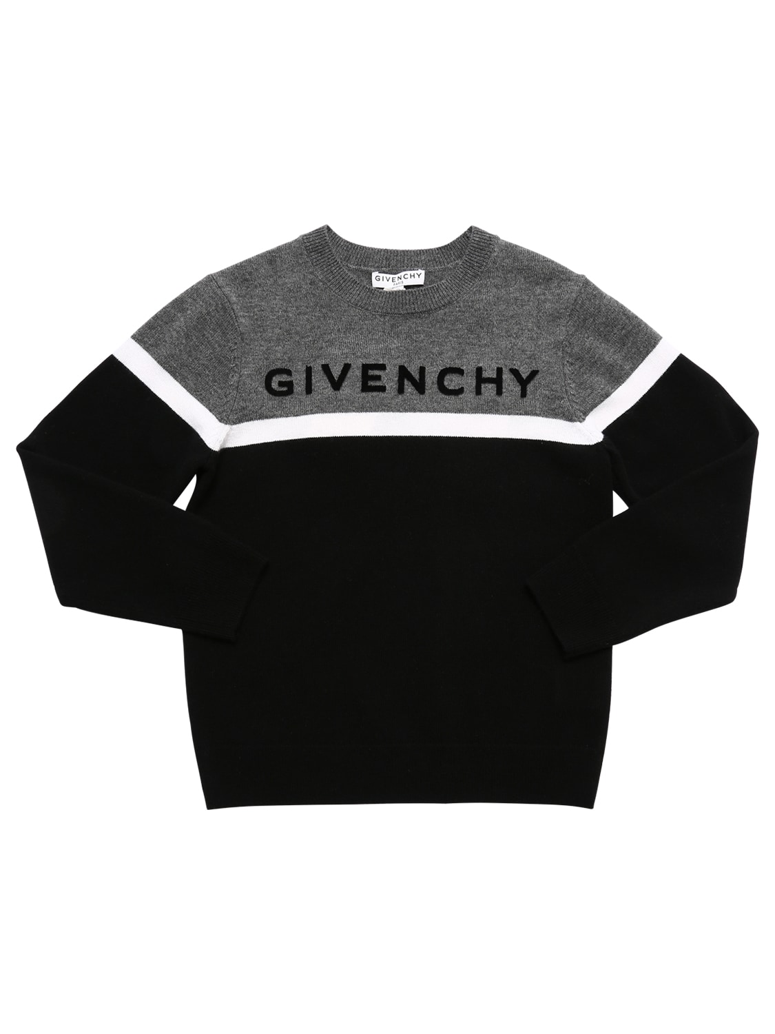 GIVENCHY LOGO PRINT WOOL & CASHMERE SWEATER,72IOFL005-TTYW0