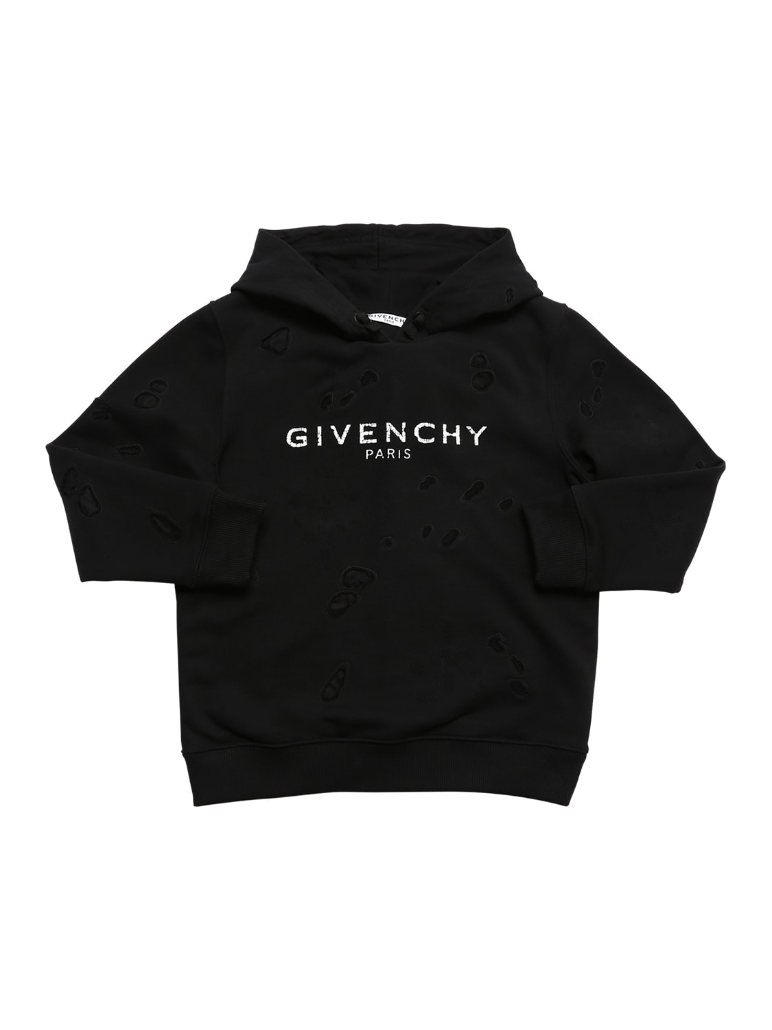 Givenchy - Logo print cotton sweatshirt hoodie - Black | Luisaviaroma