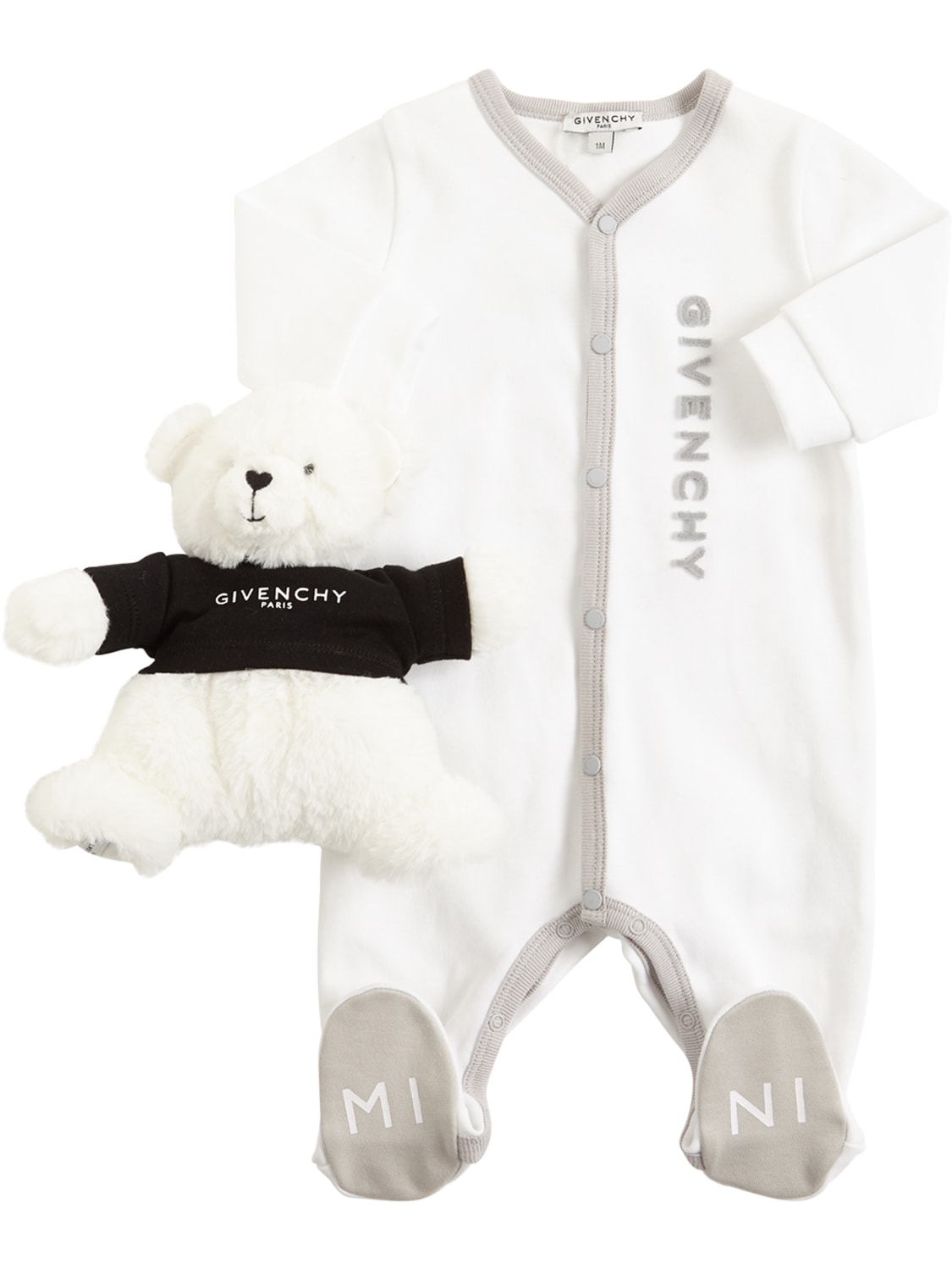 GIVENCHY COTTON JERSEY ROMPER & TOY,72IOFM014-MTBC0