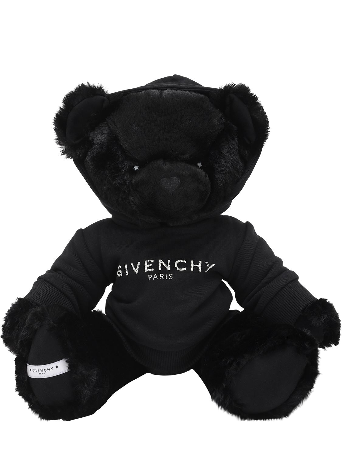 Givenchy Kids' Plush Teddy Bear W/ Logo Sweatshirt In Black