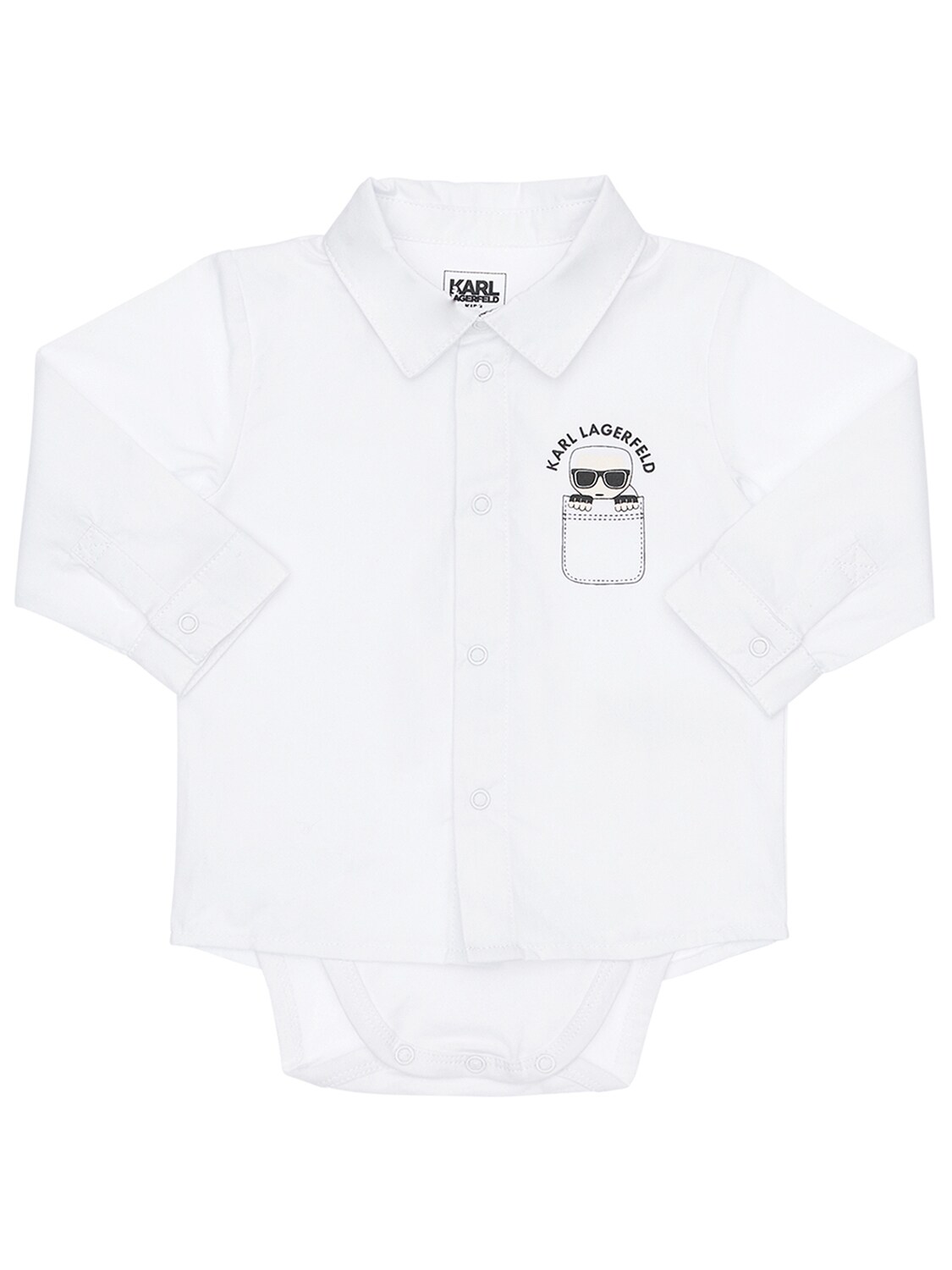 KARL LAGERFELD COTTON POPLIN SHIRT & INTERLOCK BODYSUIT,72IOFP005-MTBC0