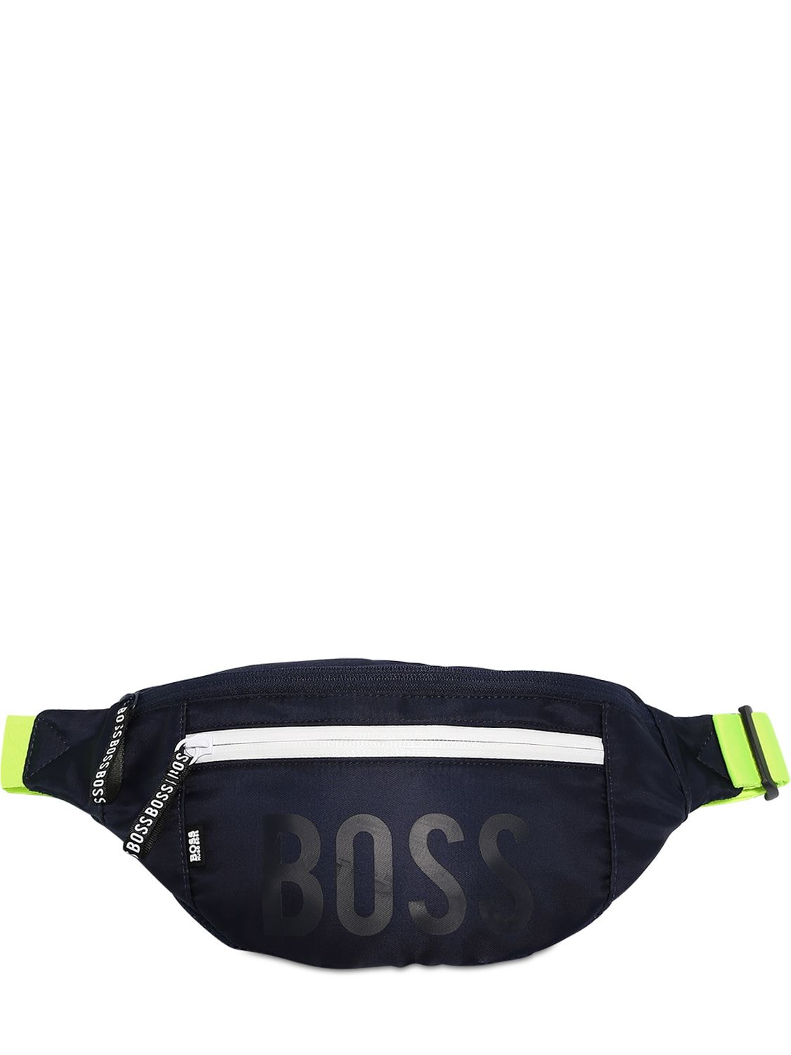 Hugo Boss Kids' Logo Jacquard Nylon Belt Bag In Blue