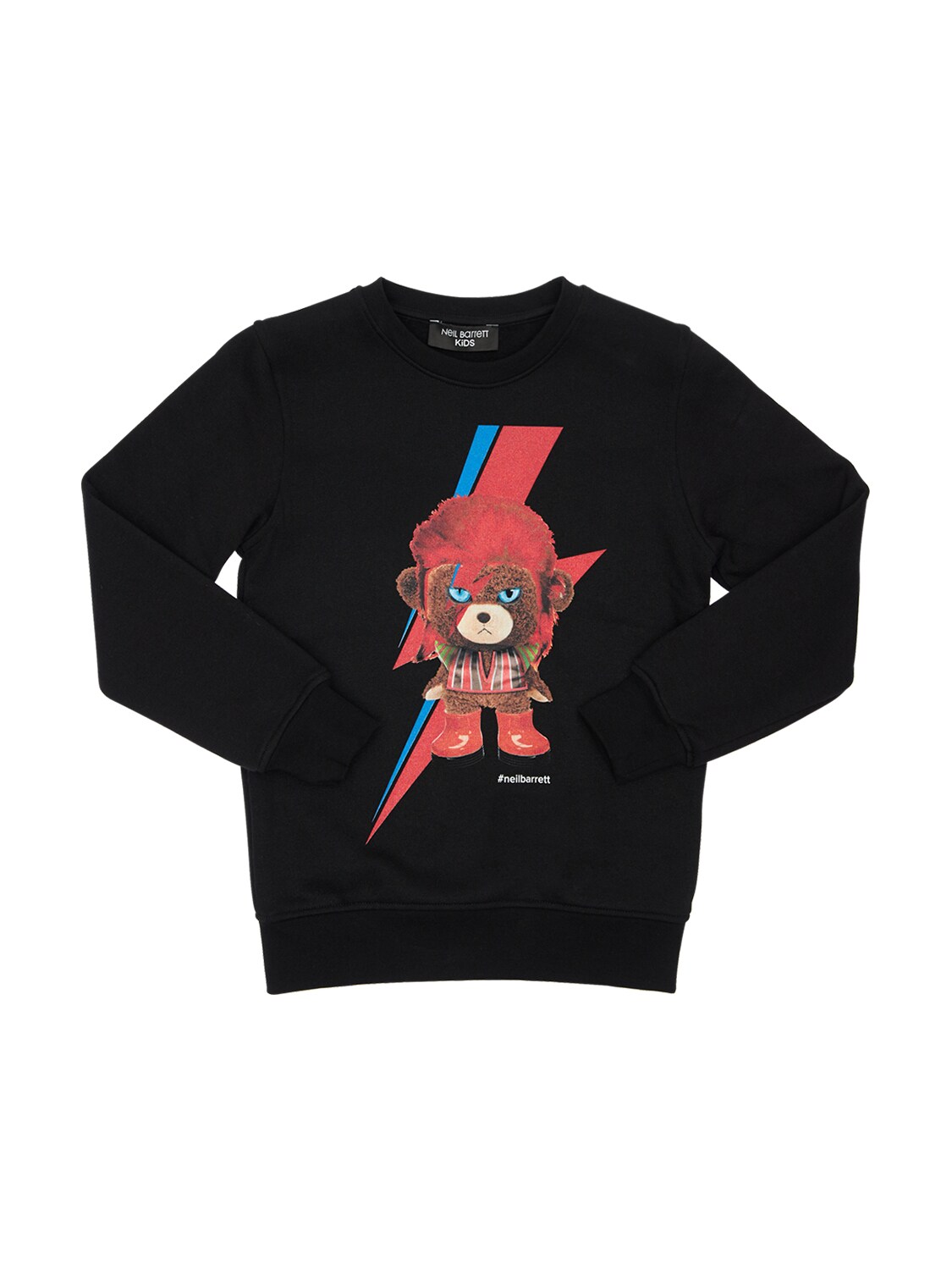 NEIL BARRETT ZIGGIE BEAR PRINT COTTON SWEATSHIRT,72IOFU012-MTEW0