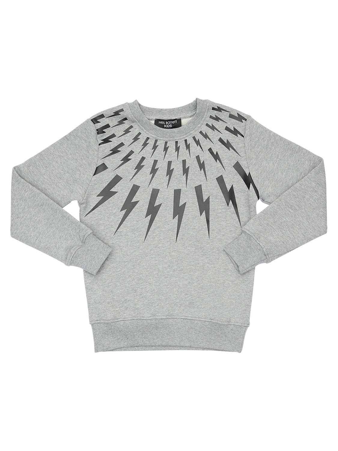 NEIL BARRETT THUNDER PRINT COTTON SWEATSHIRT,72IOFU016-MTAX0